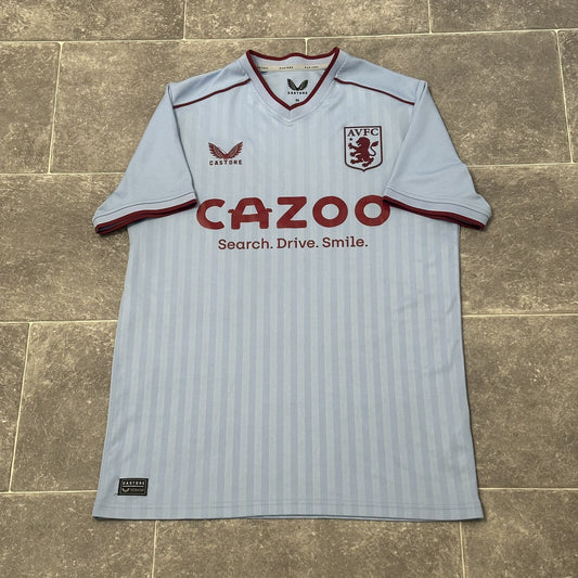 Aston Villa Castore 2022/2023 Cazoo Sponsor Football Shirt Men's Medium Blue