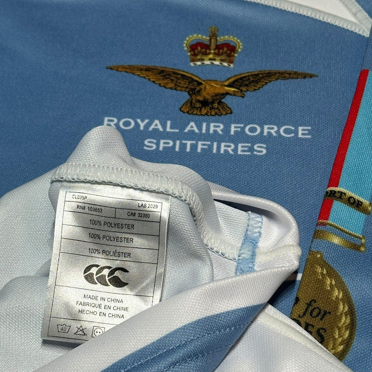 Cantebury Royal Air Force Rugby Shirt XL Jersey Spitfire Rugby 7s RAF