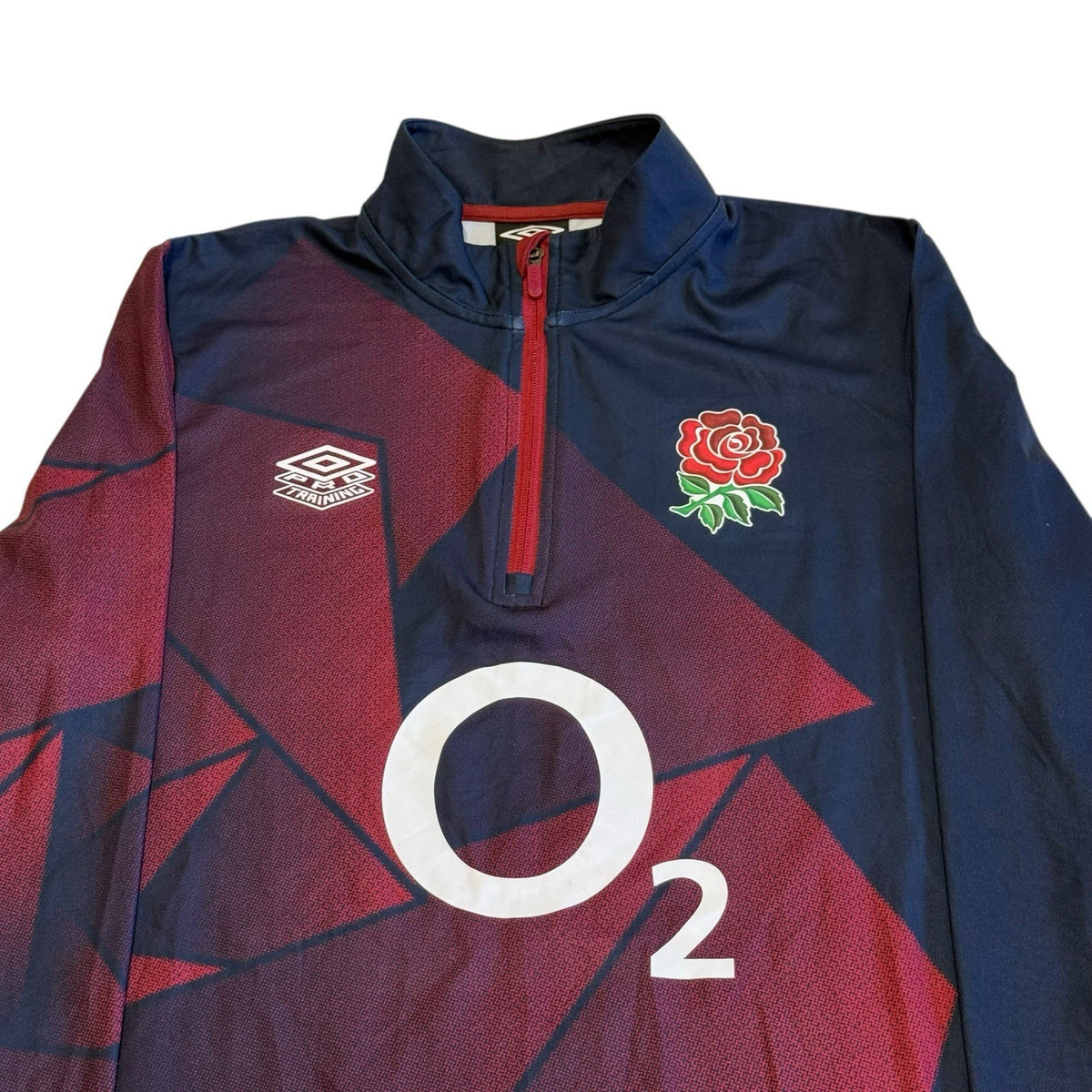 Men's England Rugby Union Umbro Warm Up Mid Layer Long Sleeve Top Size Medium