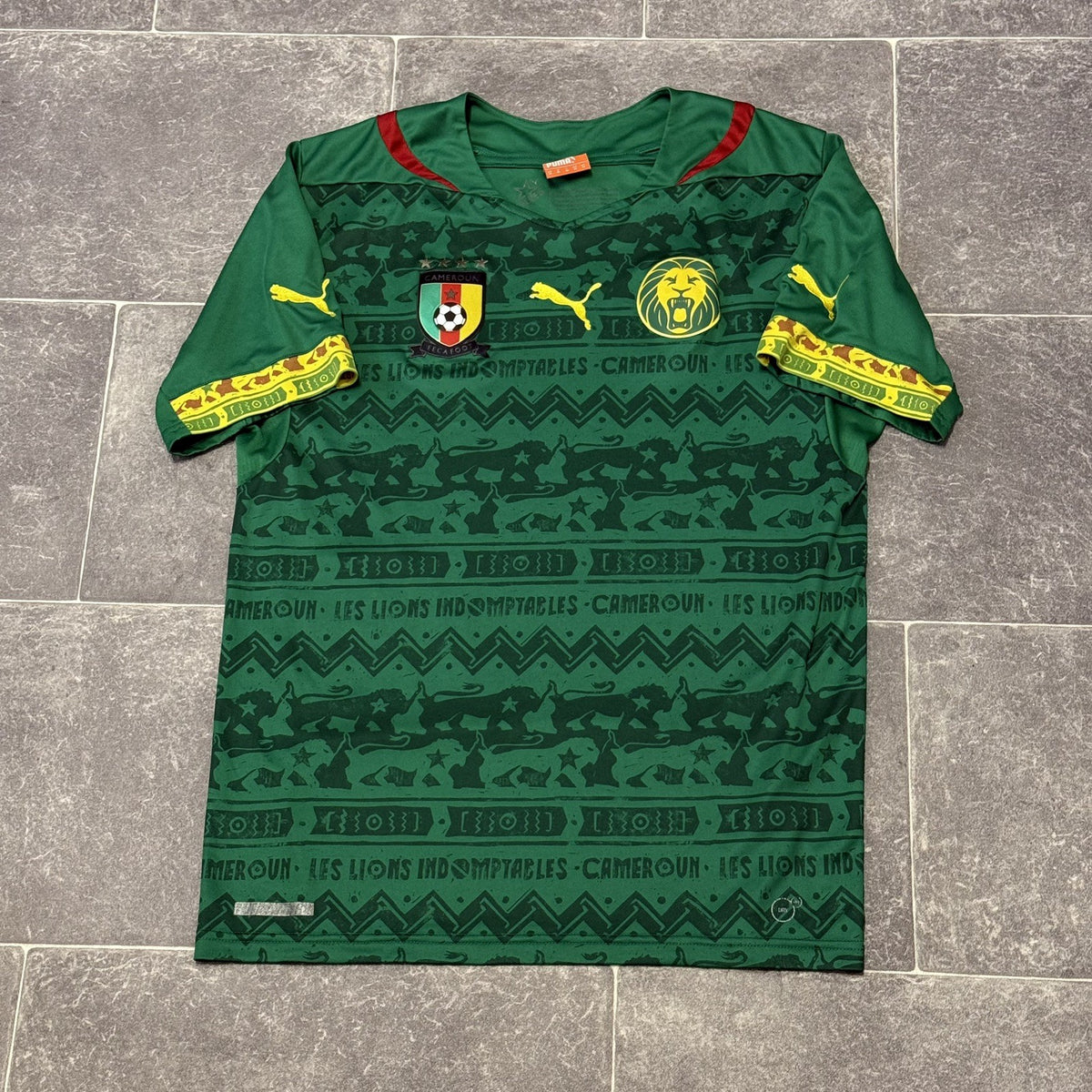 CAMEROON 2014 2015 HOME FOOTBALL SHIRT PUMA NATIONAL TEAM JERSEY SIZE MEDIUM