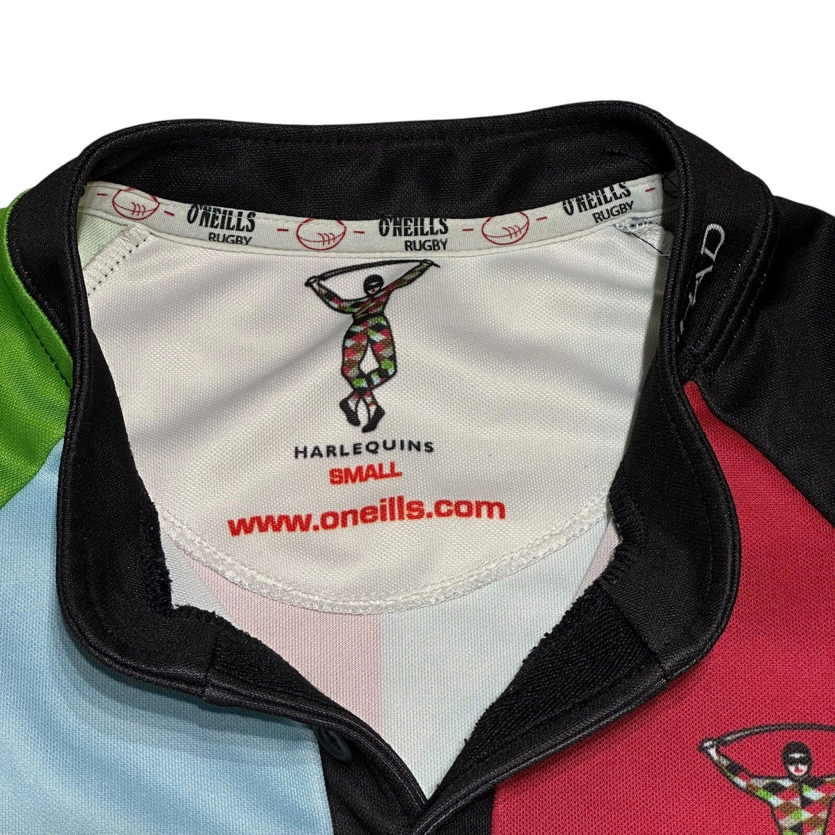 Harlequins Rugby Shirt HOME 2011/2012 Small Red Green Blue O'Neills Jersey