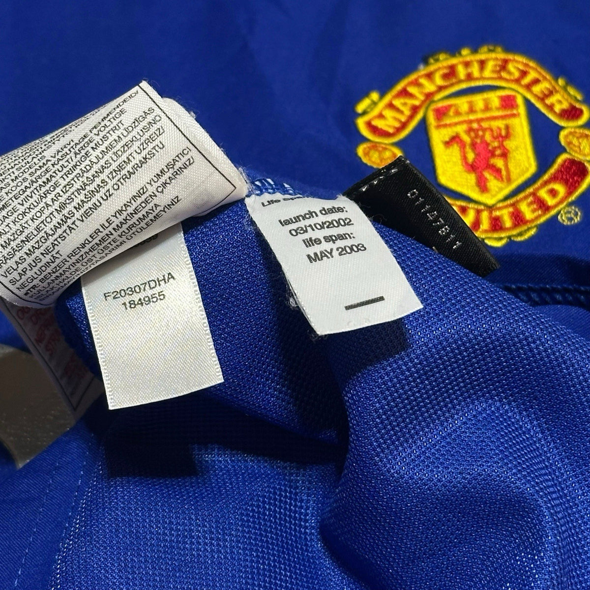 Manchester United Football Club Blue Shirt 2002-03 Size XXL Nike Vodafone