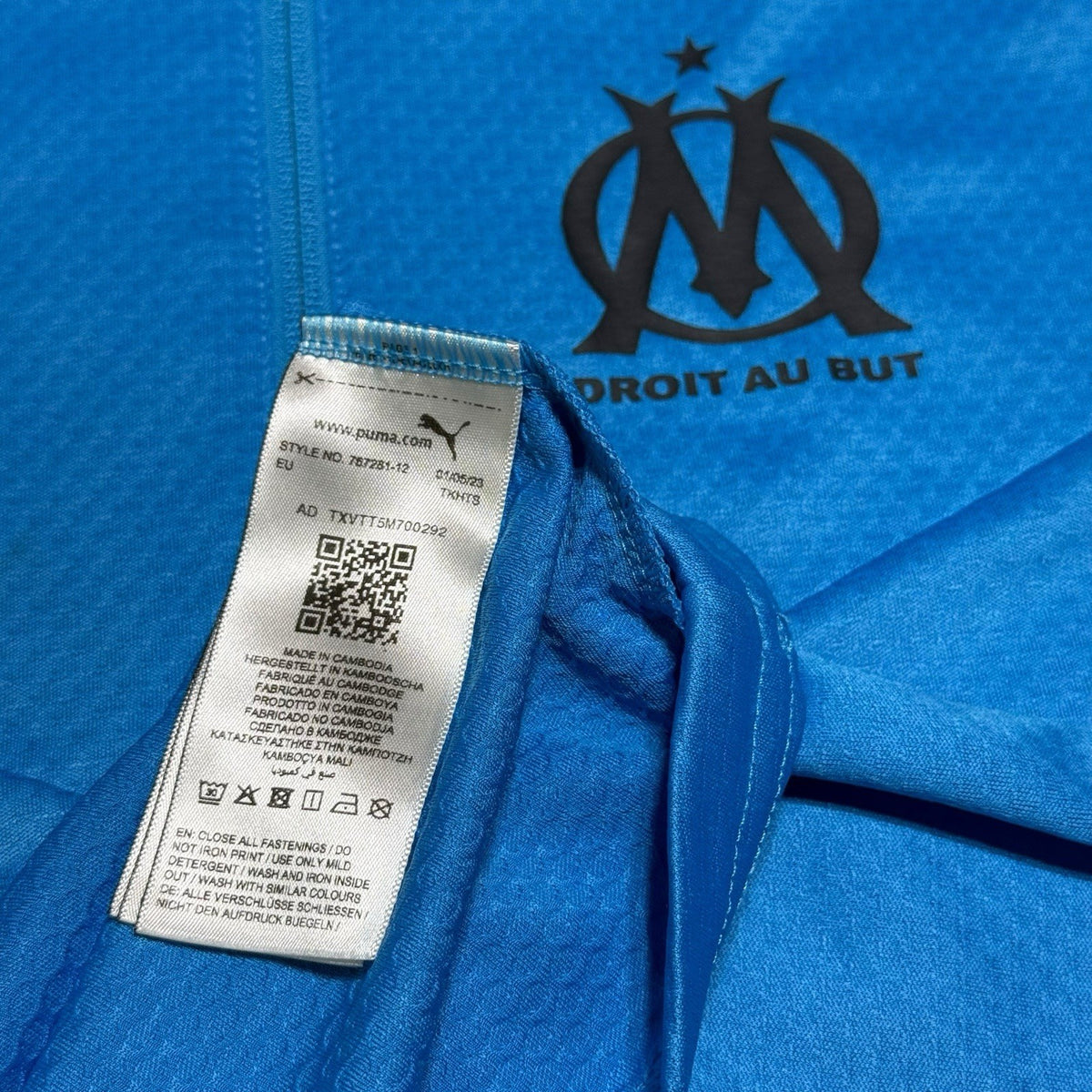 Olympique De Marseille Training 1/4 Zip Jersey Top Puma Adults Medium