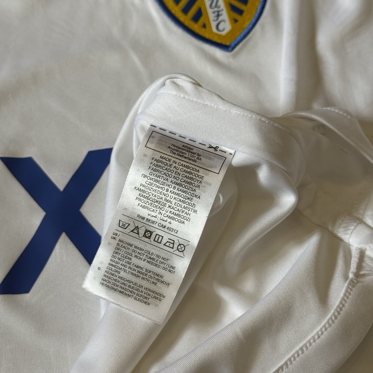 Leeds United 23/24 Home Football Shirt Adidas Authentic Size 2XL XXL