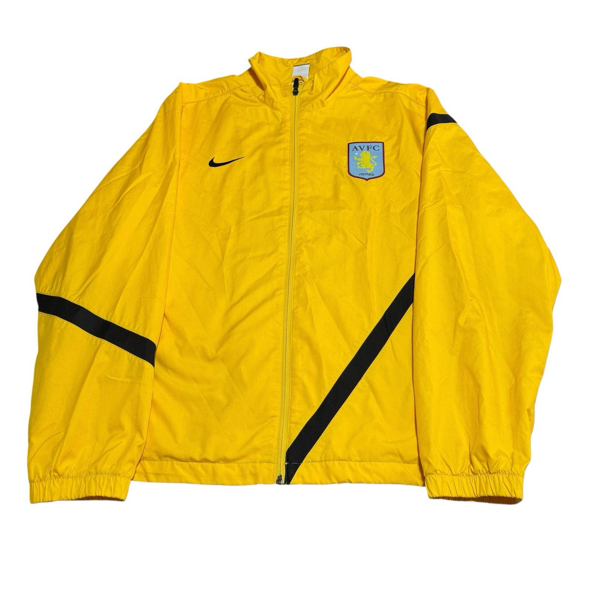 Vintage Nike Aston Villa Football Club Yellow Track Jacket 2011/12 Size XL