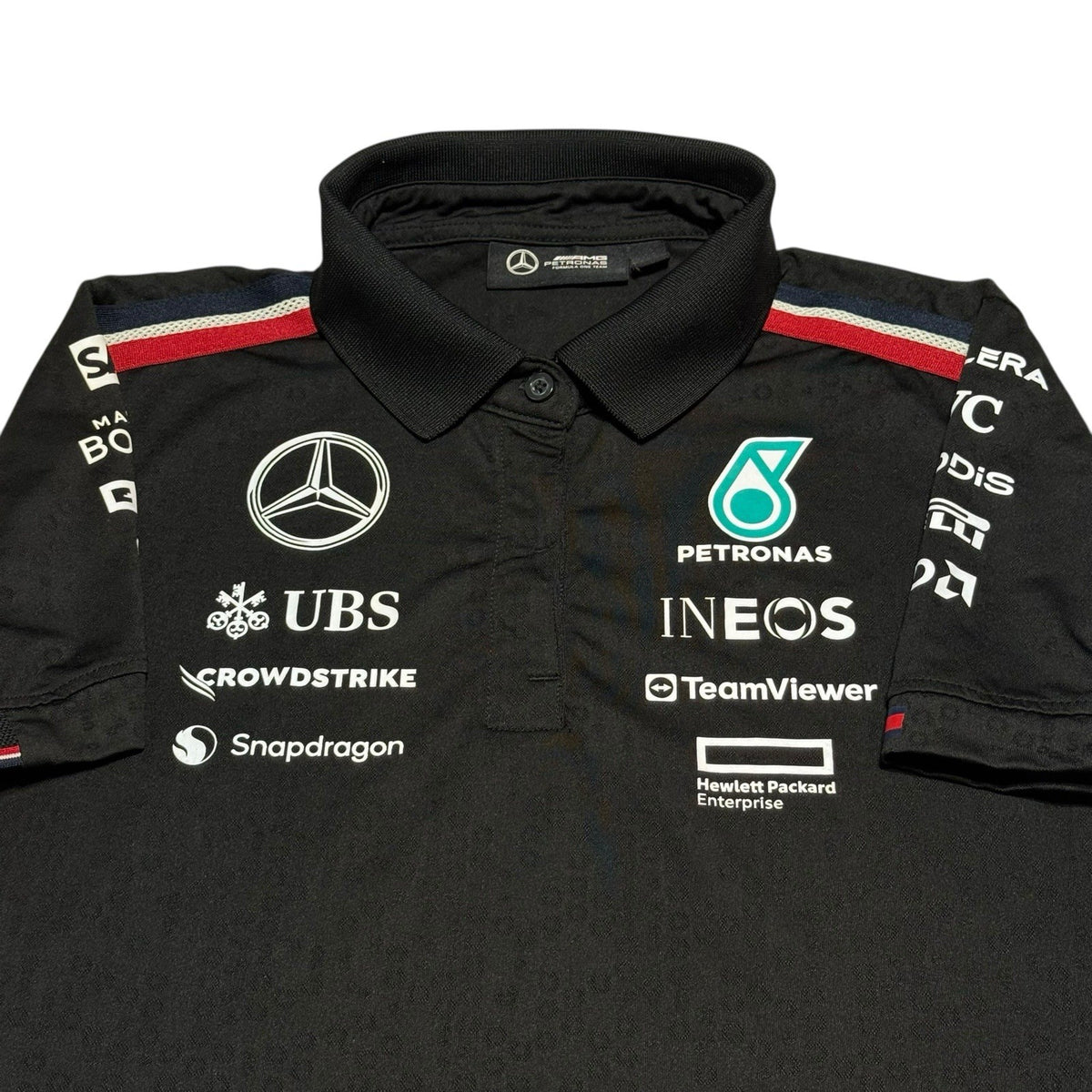 MERCEDES AMG PETRONAS F1 TOMMY HILFIGER Men UK LARGE 2024 Polo Shirt Team Issue