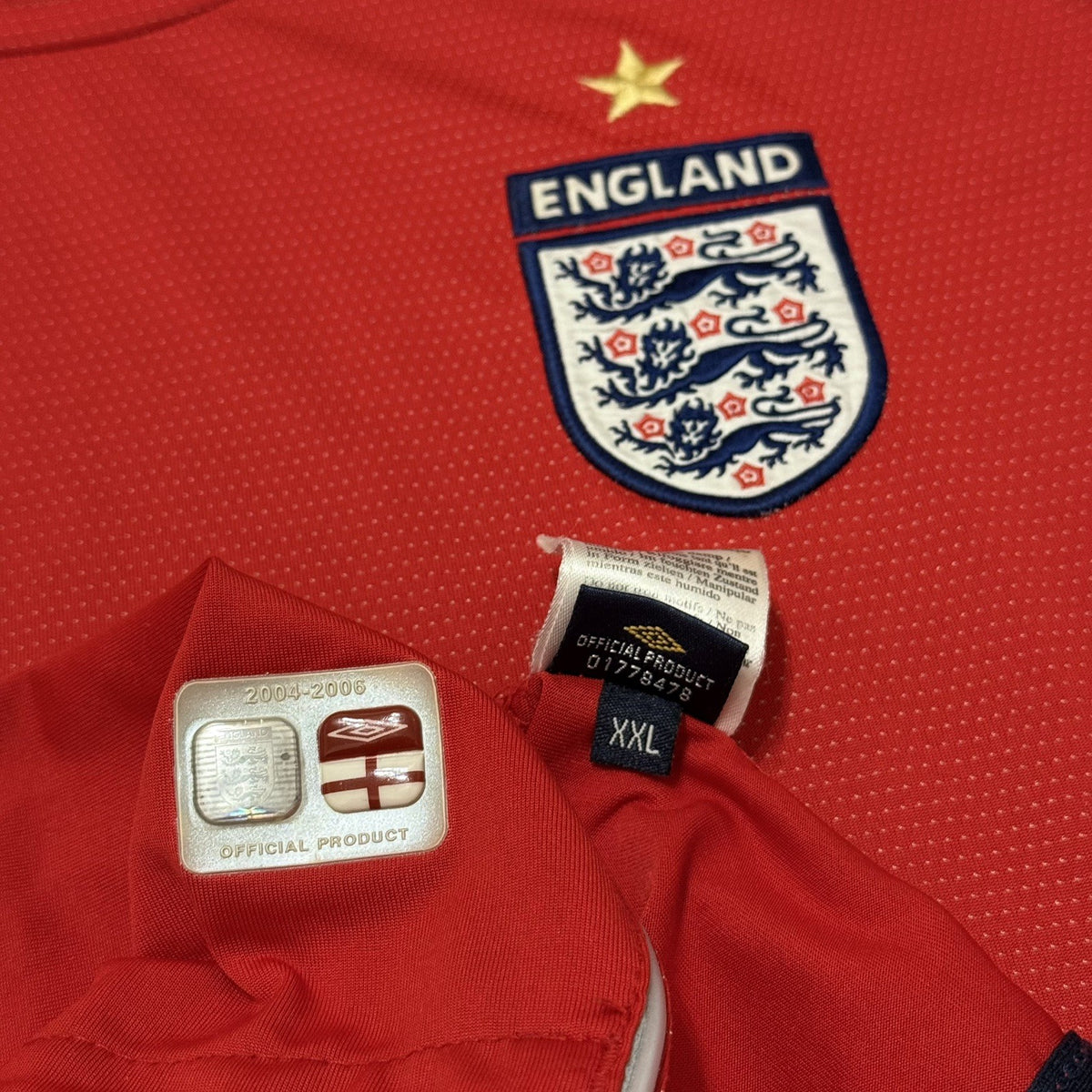 England Away Football Shirt 2004 Men’s XXL 2XL Umbro