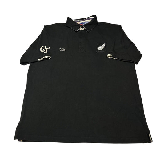 New Zealand All blacks Rugby Shirt Cotton Traders Mens Large Vintage