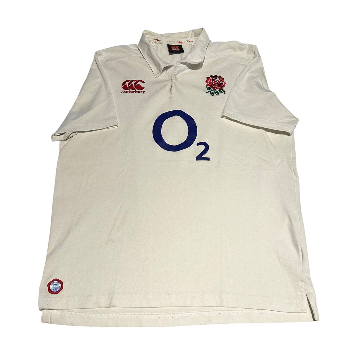 England Rugby Shirt Mens M White Home Kit Canterbury O2 Rose Logo Festival Top