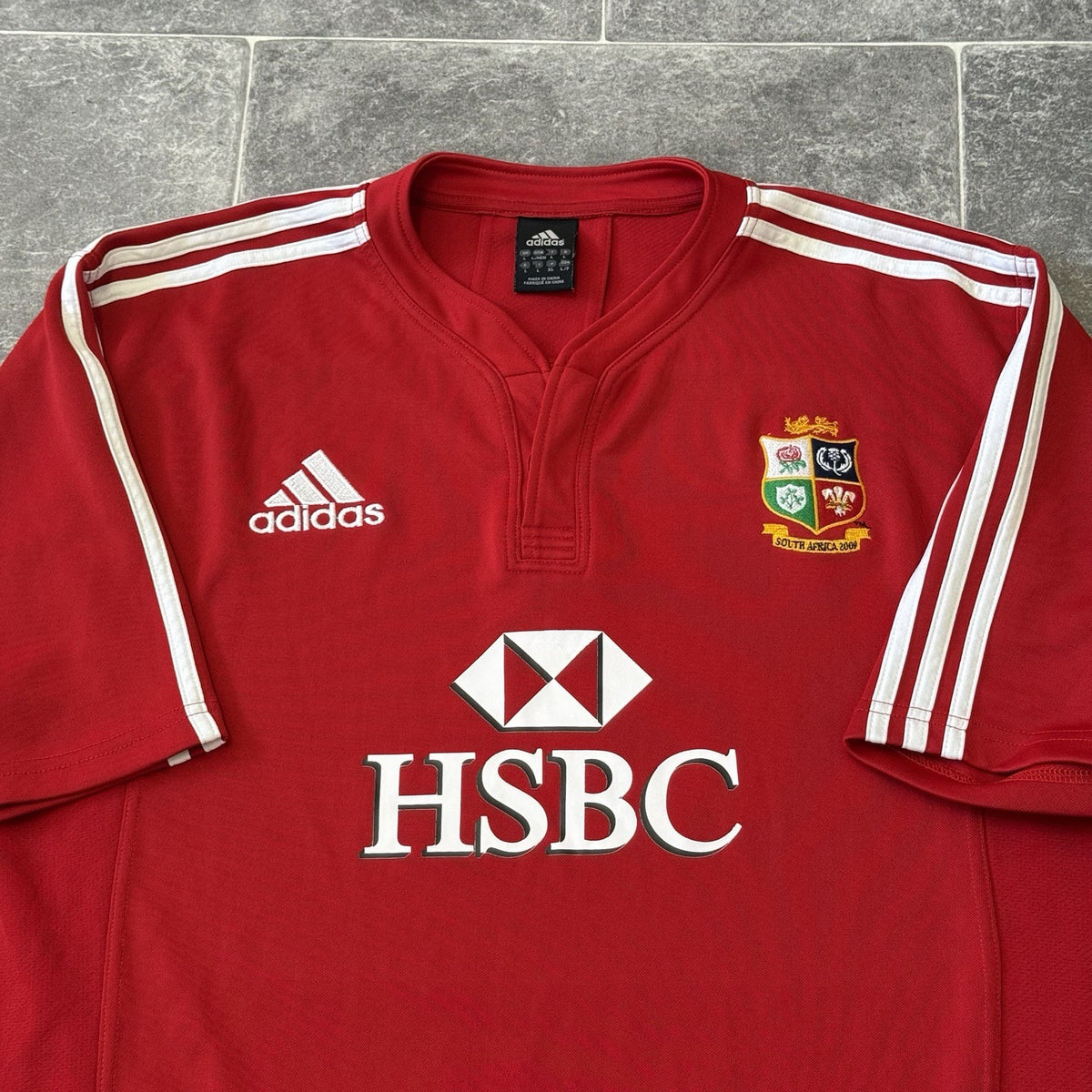 Adidas British Lions Rugby Shirt Large Red 2009 South Africa Retro Jersey