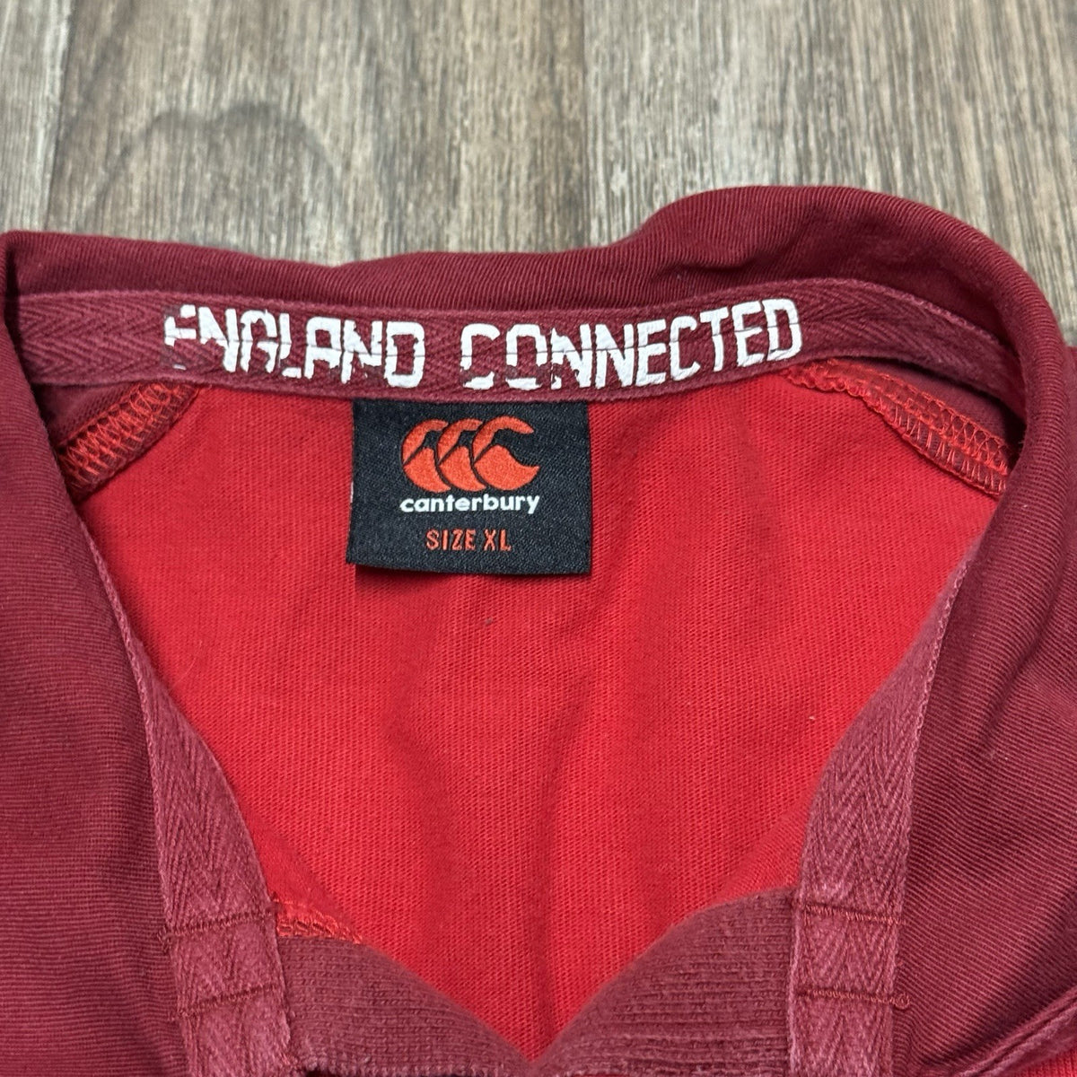 Canterbury England Rugby Union Rugby Shirt Size XL Adults Red Polo Top Authentic