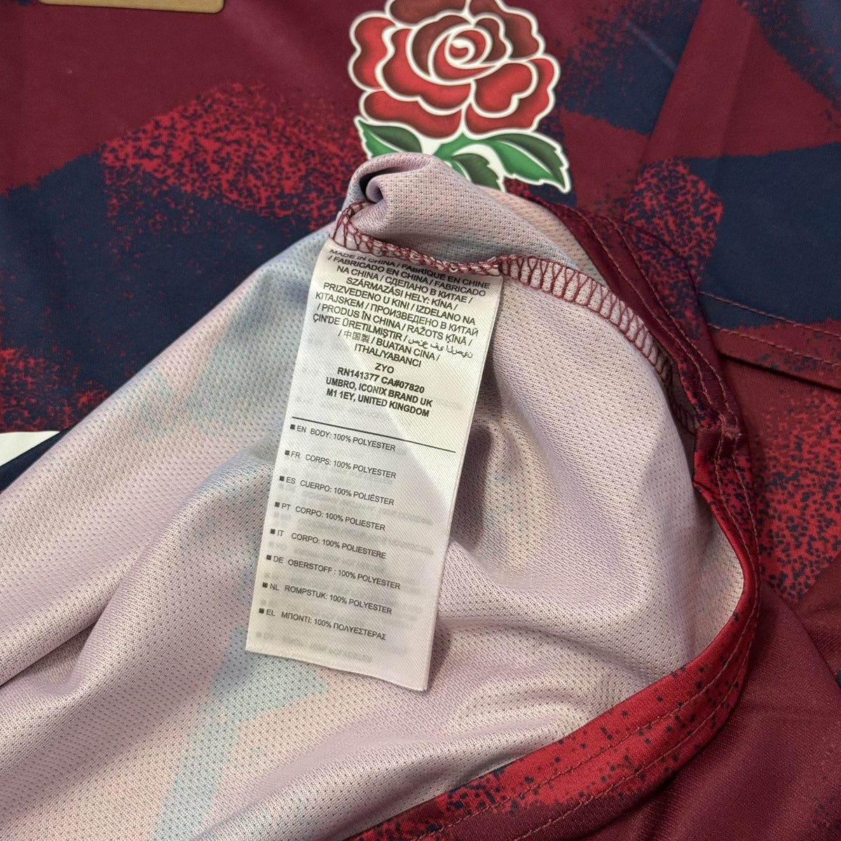 NEW England Rugby Shirt XXL Warm Up Jersey Umbro Pro O2 Red Adults Mens 2XL