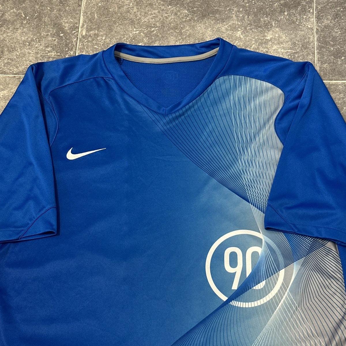 Vintage Nike Total 90 Shirt Mens Large Blue Soccer Jersey T90 Y2K 2005