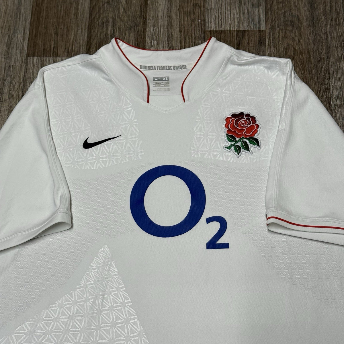 Original England Rugby Union Shirt Mens XL Nike 2009/10 Home O2 White Vintage