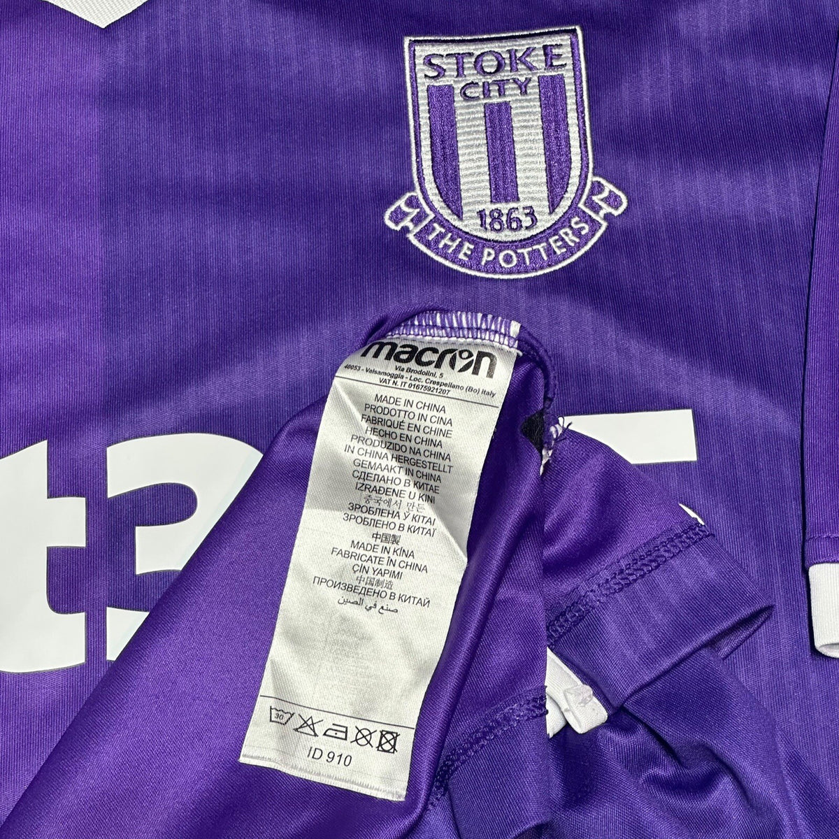 Stoke City Away Shirt 2018-2019 Football Soccer Purple Shirt Macron Size XL