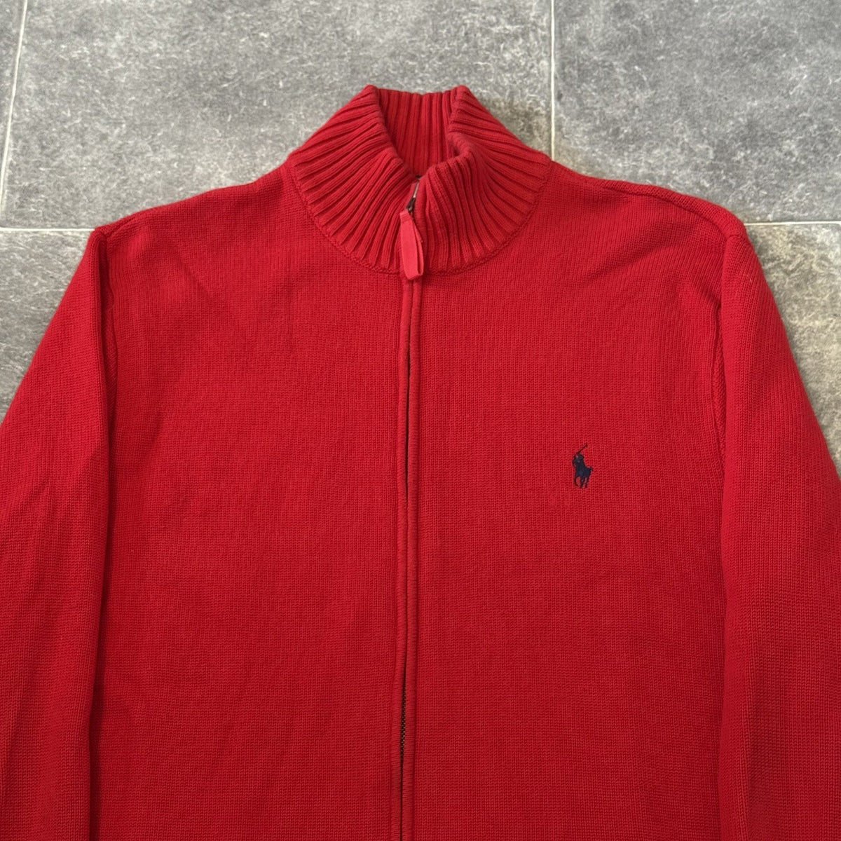 Polo Ralph Lauren Mens Long Sleeve Zipped Cotton Cardigan XL Red
