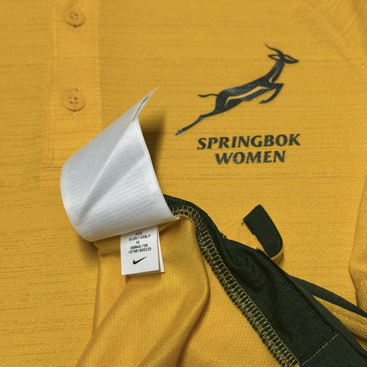 SOUTH AFRICA RUGBY SHIRT JERSEY SPRINGBOKS WOMANS MEDIUM ADULTS NIKE ORIGINAL