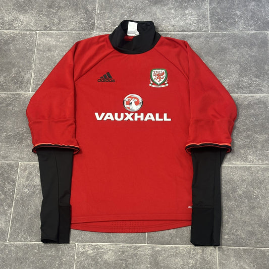 WALES 2017 NATIONAL TEAM TRAINING FOOTBALL LONG SLEEVE SOCCER JERSEY M ADIDAS
