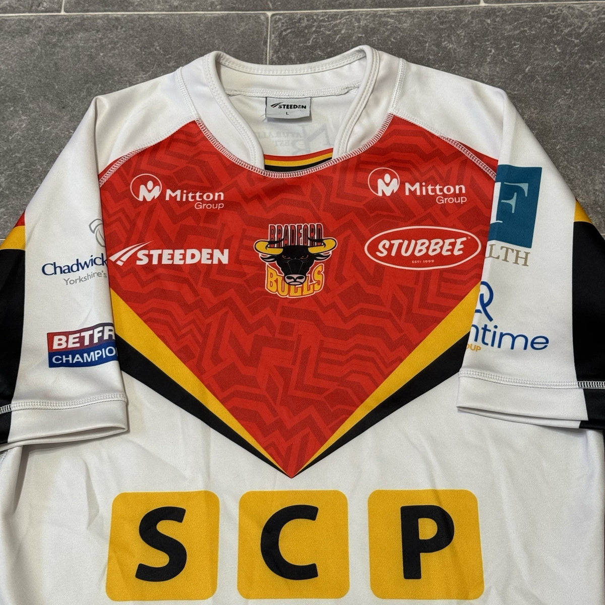 Bradford Bulls Home Shirt 2023 Size Large Rugby Jersey Steedon