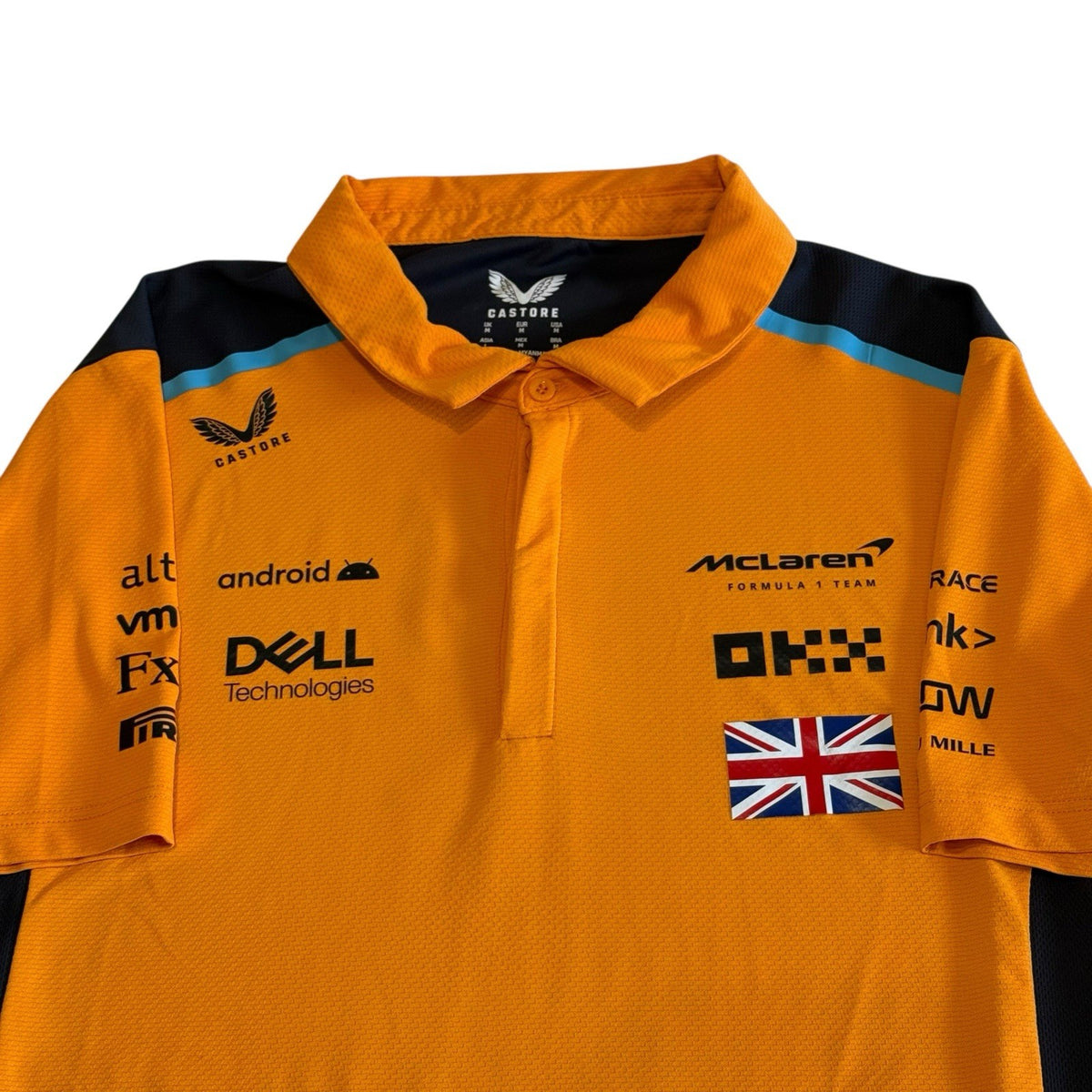 Lando Norris Driver Polo Shirt Size Medium F1 McLaren 2023 Castore Jersey