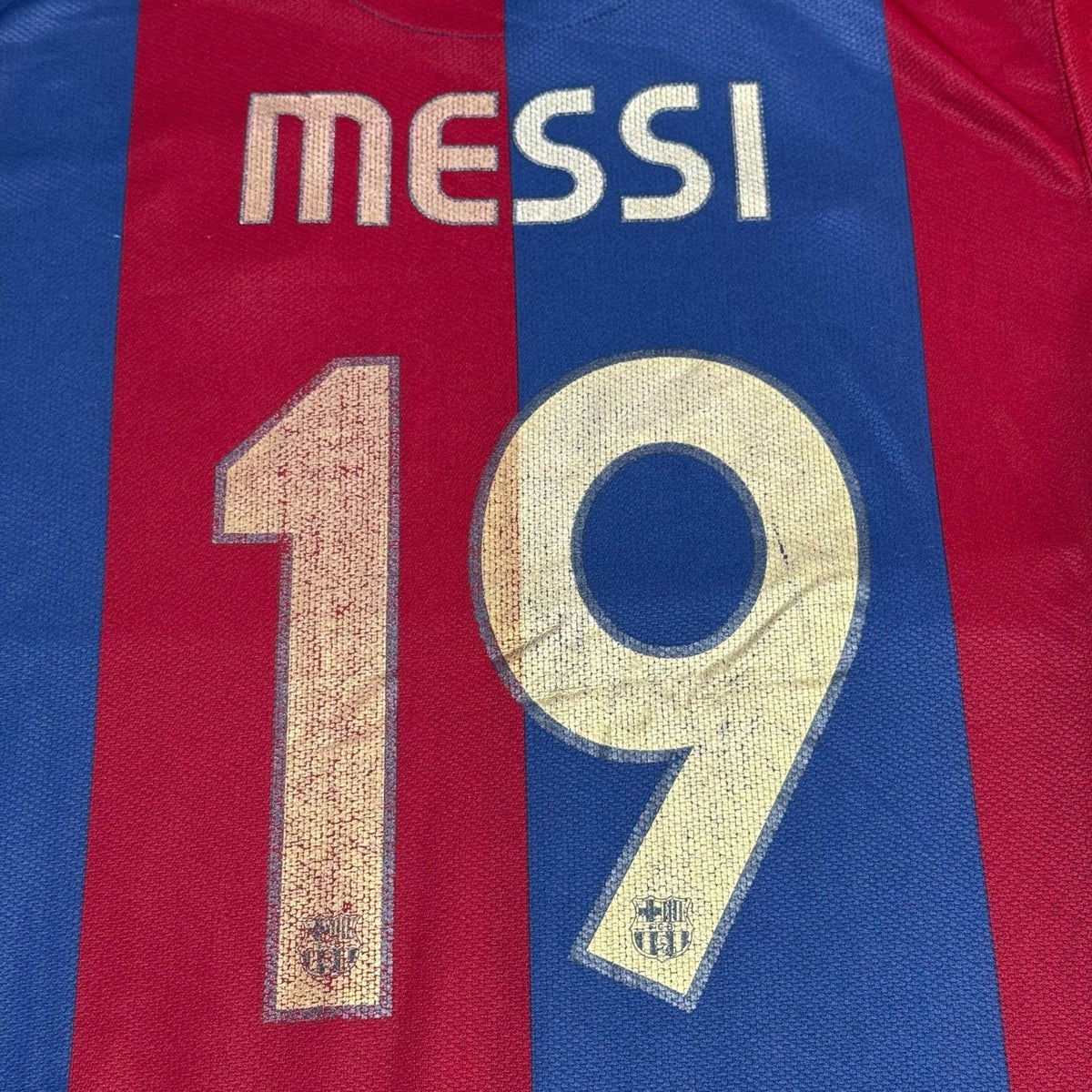FC Barcelona Football Shirt Messi #19 HOME 2006/2007 UCL Soccer Jersey Large