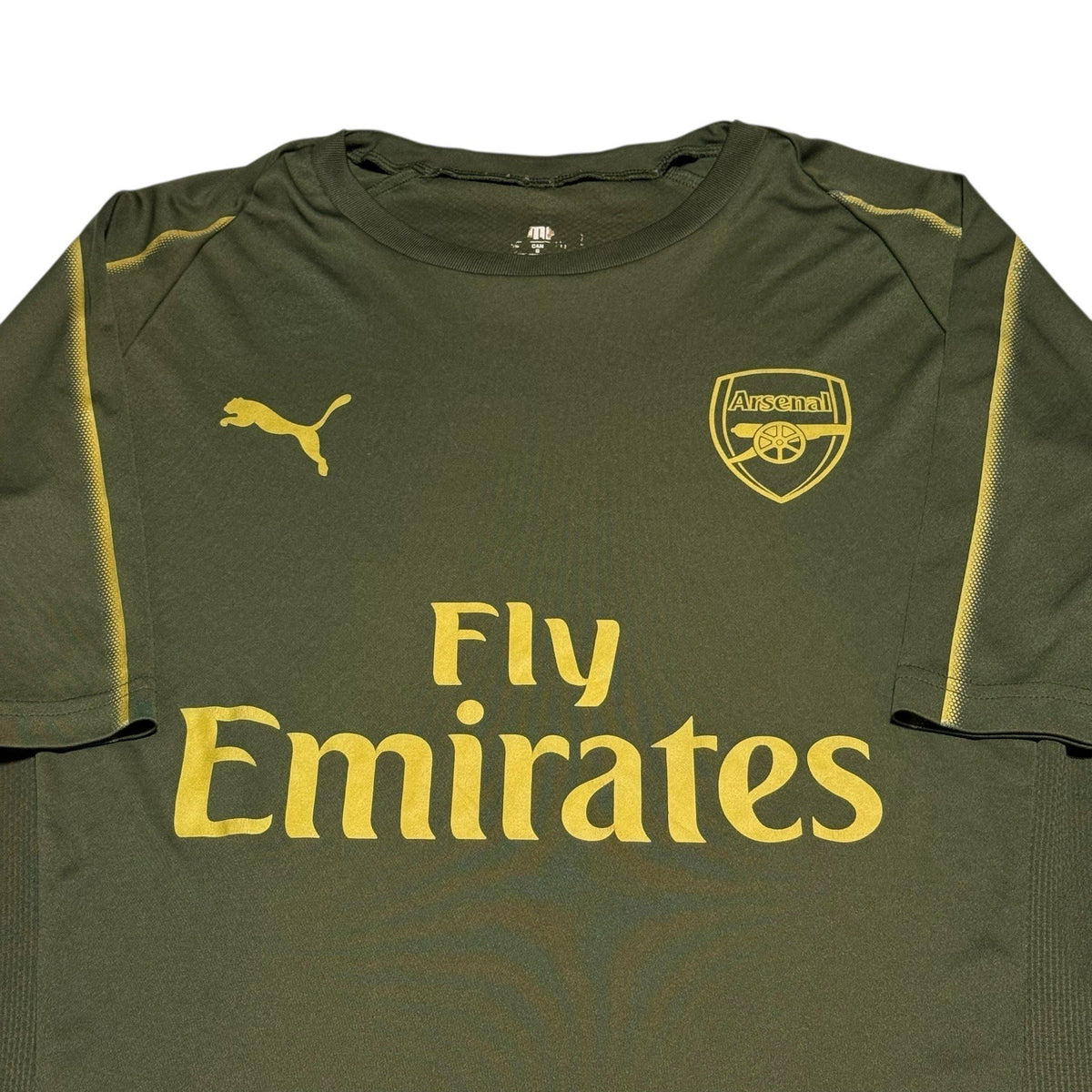 Genuine Arsenal 2018/19 Football Training Shirt Puma Khaki Green Mens Size M/L