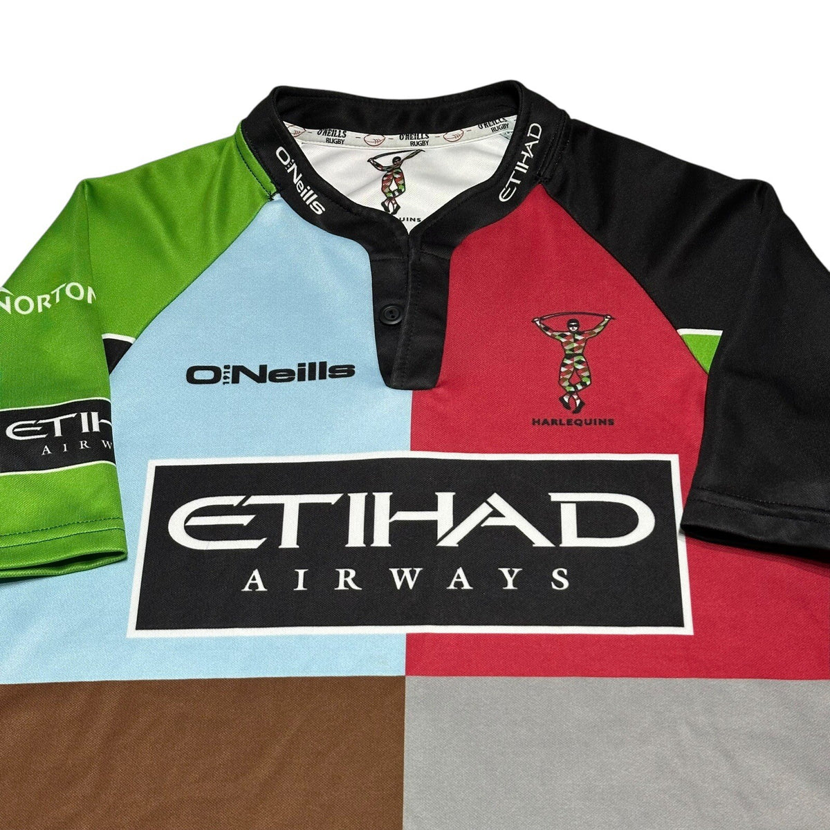 Harlequins Rugby Shirt HOME 2011/2012 Small Red Green Blue O'Neills Jersey