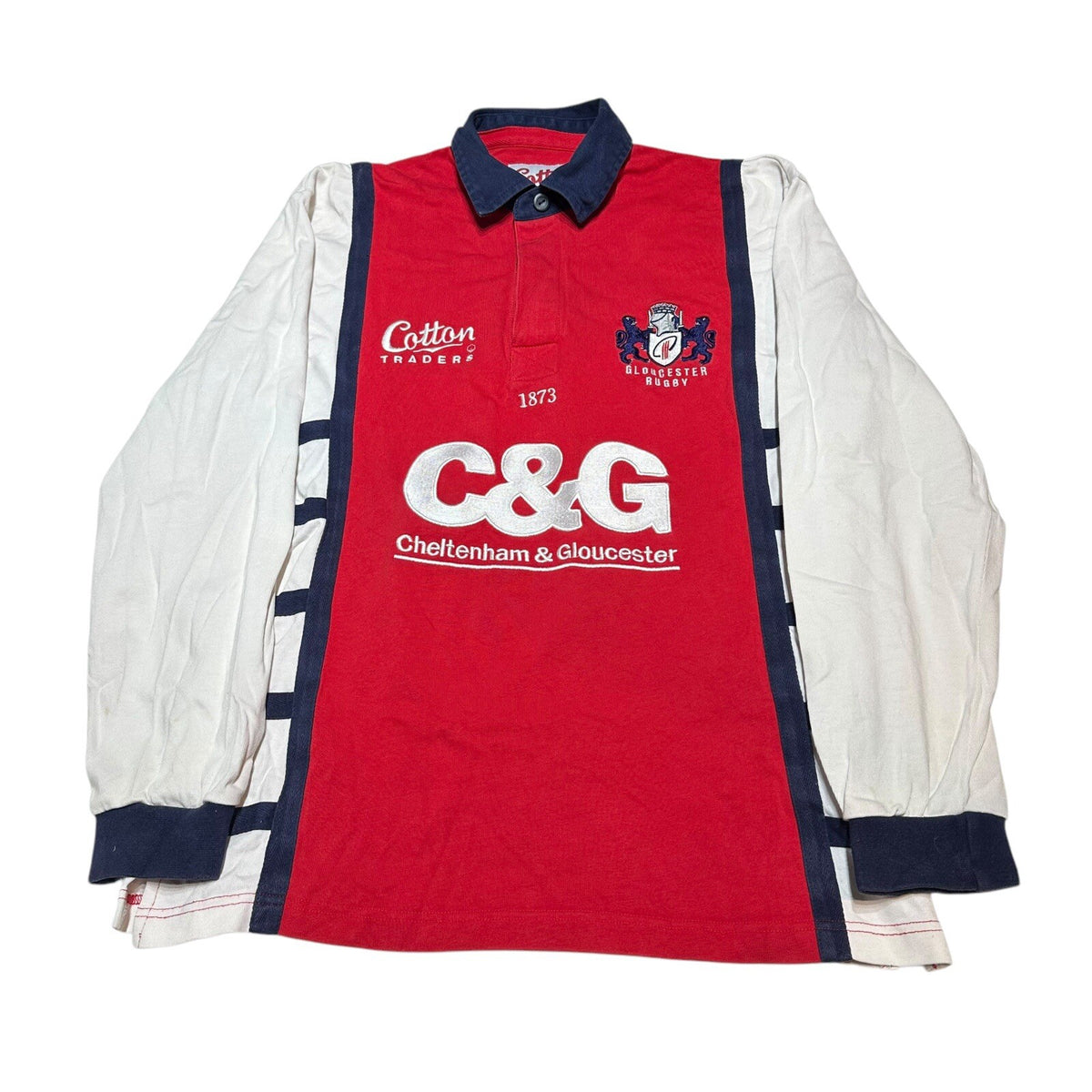 Gloucester Rugby Home Shirt 2005-2007 Cotton Traders SMALL S Jersey Top VINTAGE