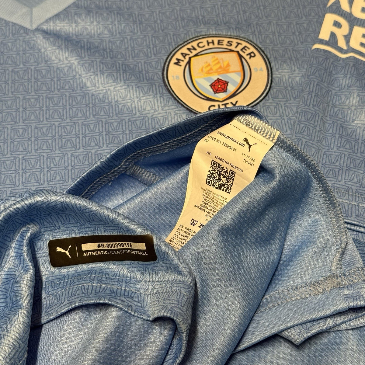 Man City 21/22 Home Football Shirt Size 3XL XXXL Blue PUMA Jersey Top Authentic