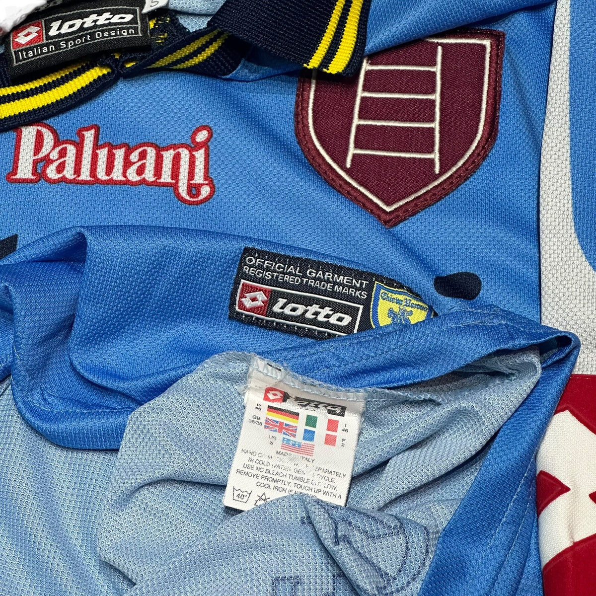 Vintage Chievo Verona Football Shirt Mens Small Blue Lotto 2003/04 Third Kit