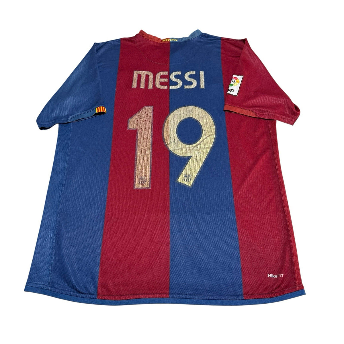 FC Barcelona Football Shirt Messi #19 HOME 2006/2007 UCL Soccer Jersey Large