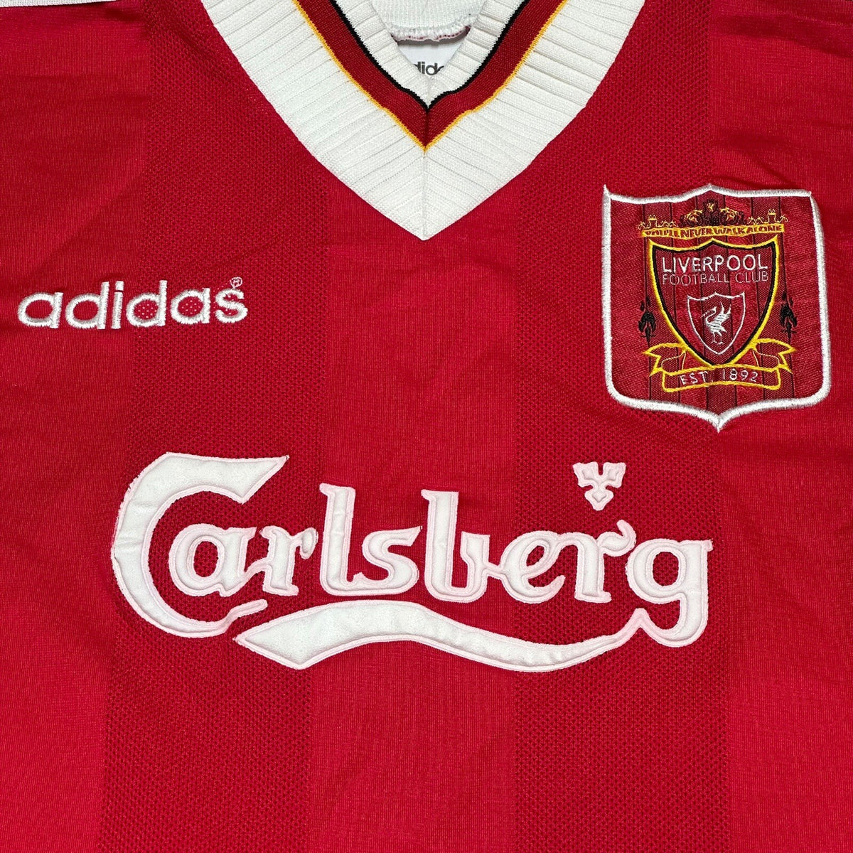 LIVERPOOL 1995/1996 HOME FOOTBALL SHIRT ADIDAS VINTAGE JERSEY SIZE SMALL MENS
