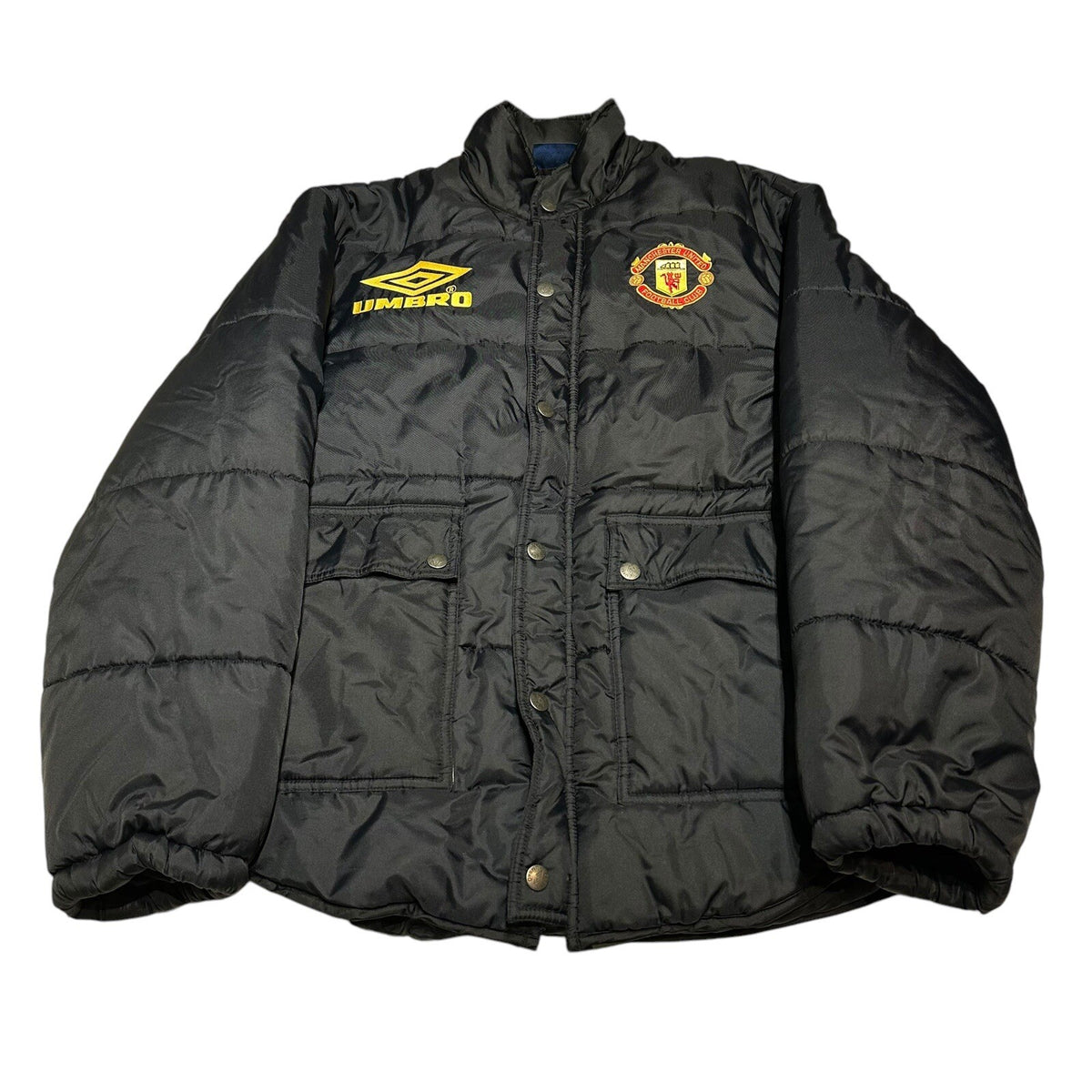 MANCHESTER UNITED 1990'S TRAINING FOOTBALL JACKET PUFFER VINTAGE UMBRO SIZE M