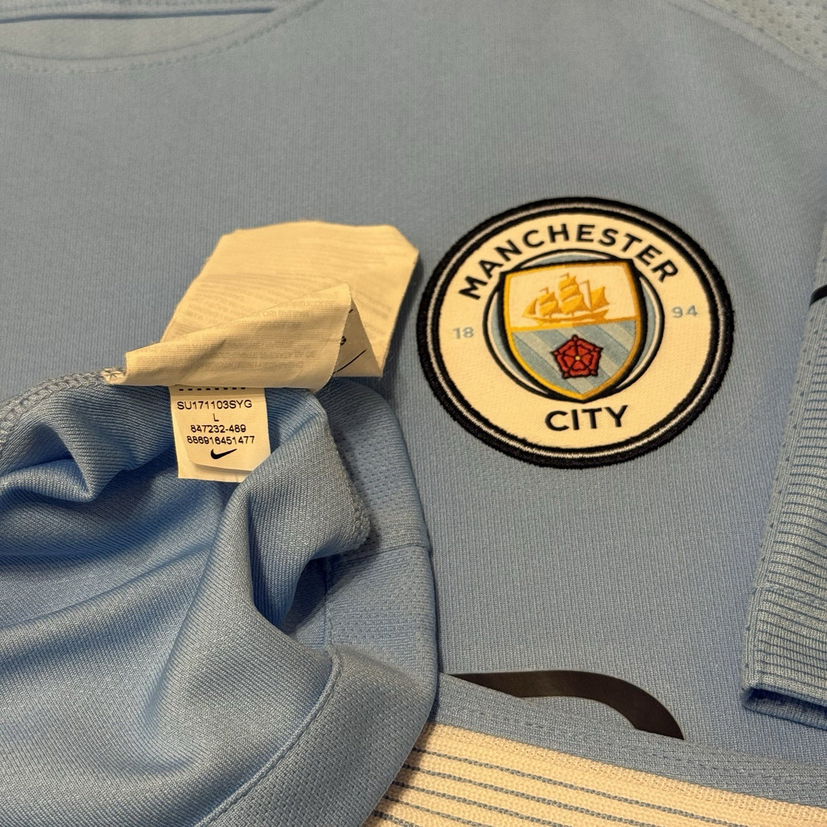 Original Manchester City Home Shirt 2017/18 Womans Large