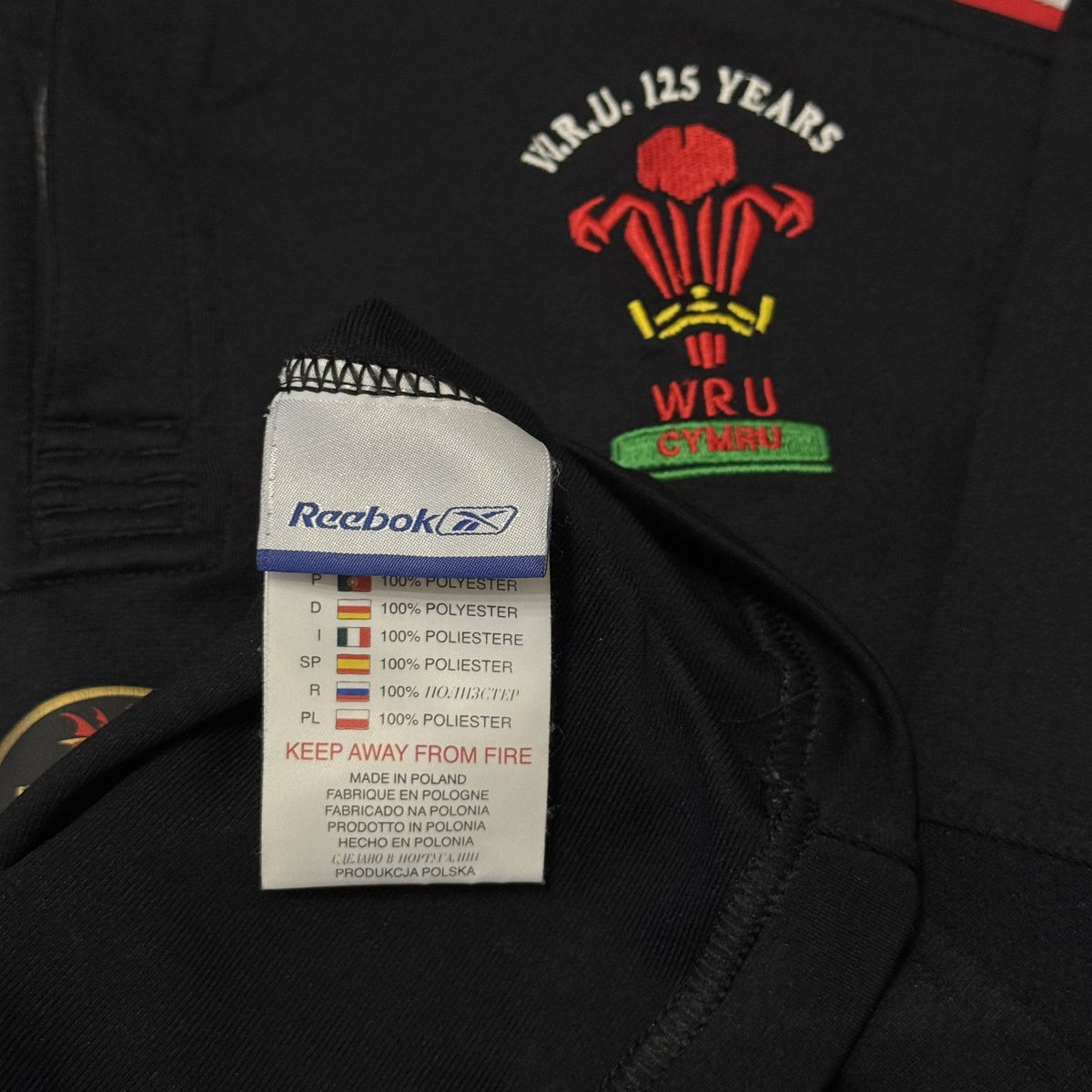 Wales Reebok Rugby 2005 125 Years Black Classic Jersey Small Adults Jersey