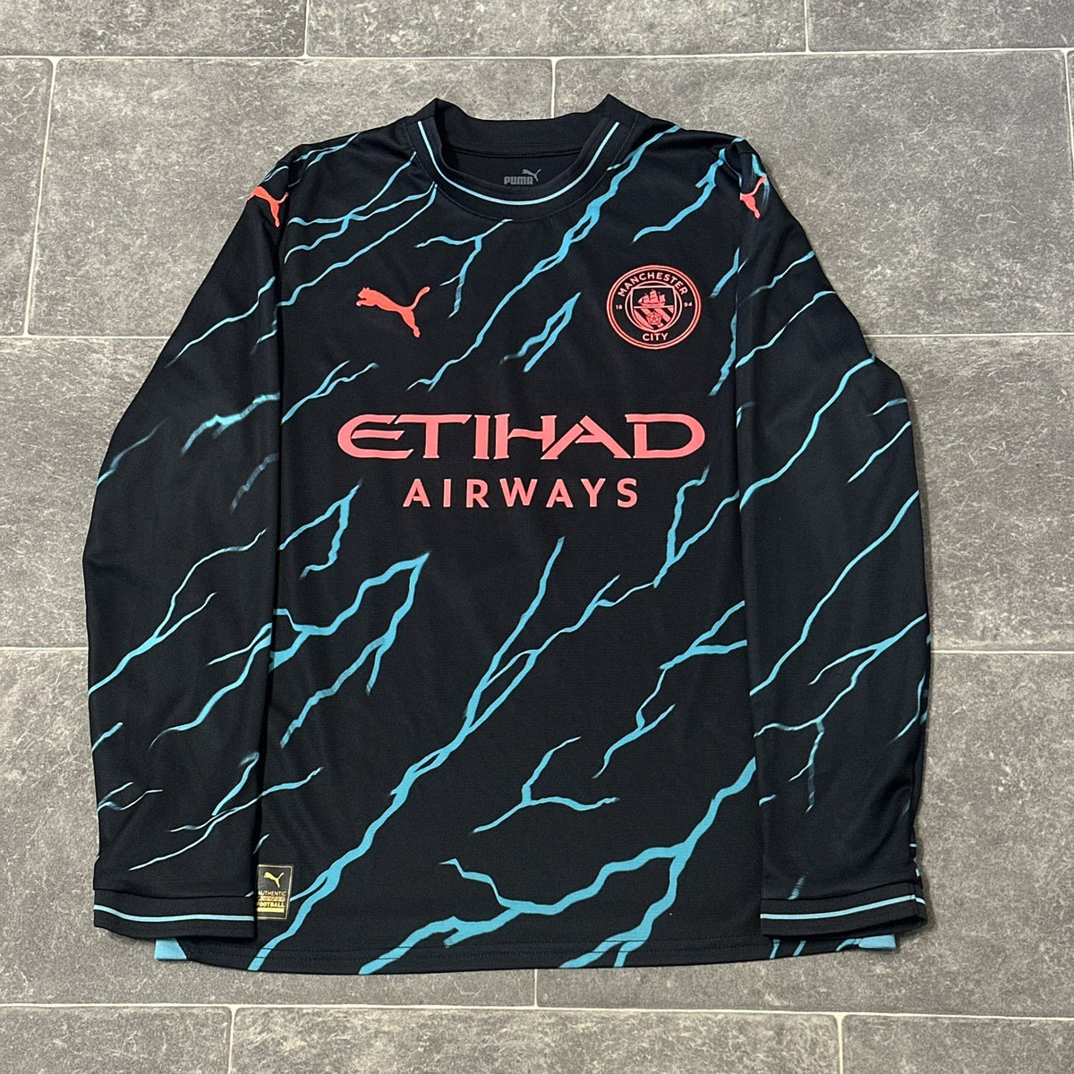 Manchester City 2023/24 Haaland Third Jersey Football Shirt Size 15-16 Years XL