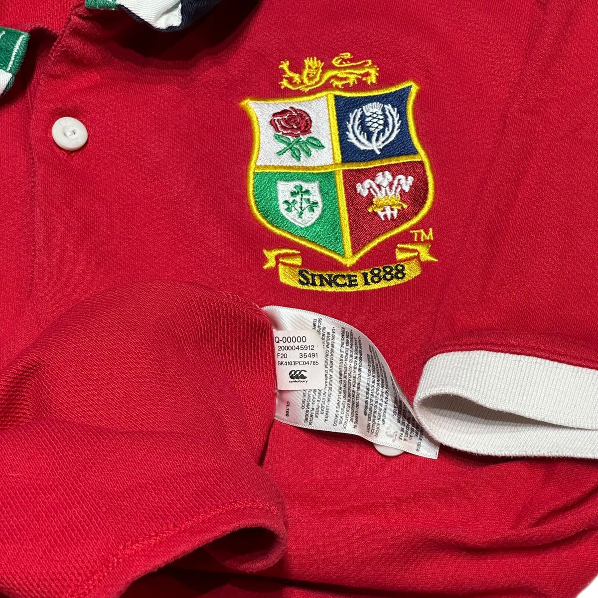 2021 Canterbury British and Irish Lions Short Sleeve Classic Shirt Size L Large