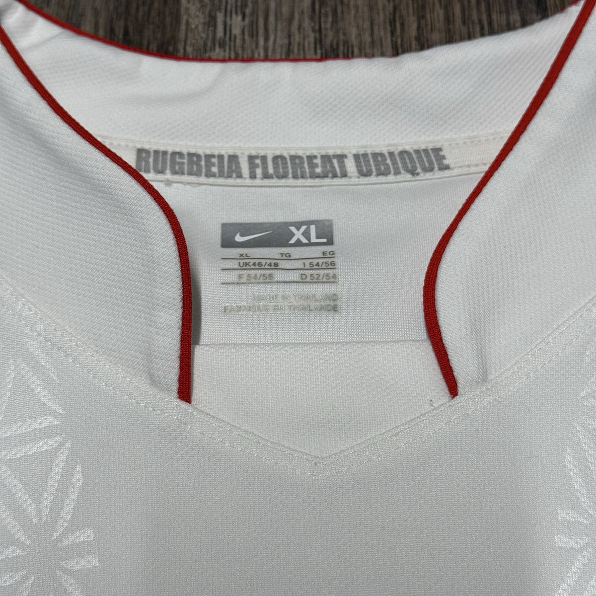 Original England Rugby Union Shirt Mens XL Nike 2009/10 Home O2 White Vintage