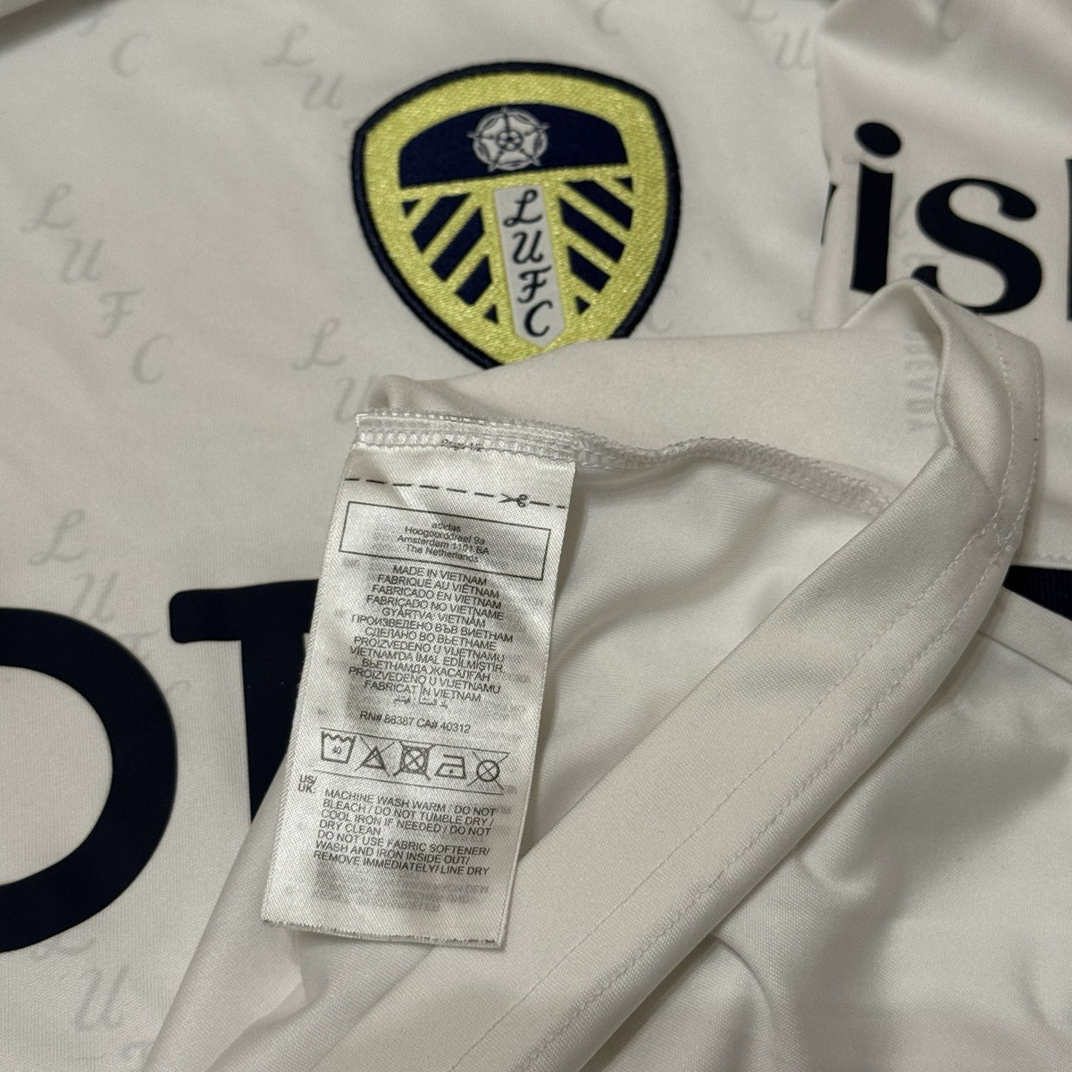 Adidas Leeds United Home Shirt Men’s XL 2022/2023 Football Jersey LUFC White