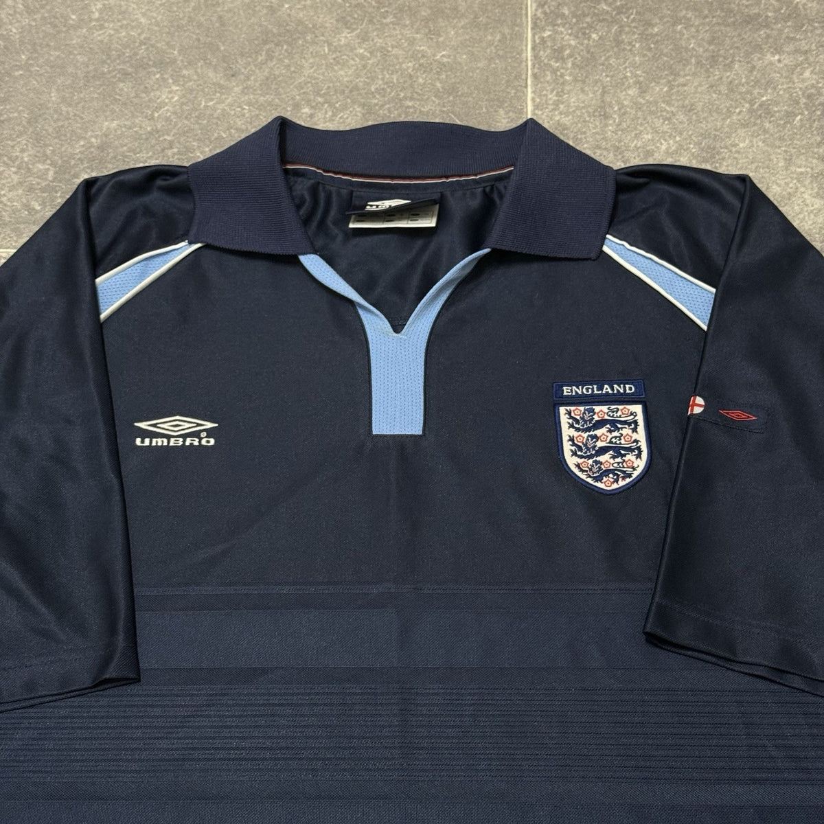 Vintage England Football Shirt XL Umbro Navy Training Kit 2000 2002 Jersey