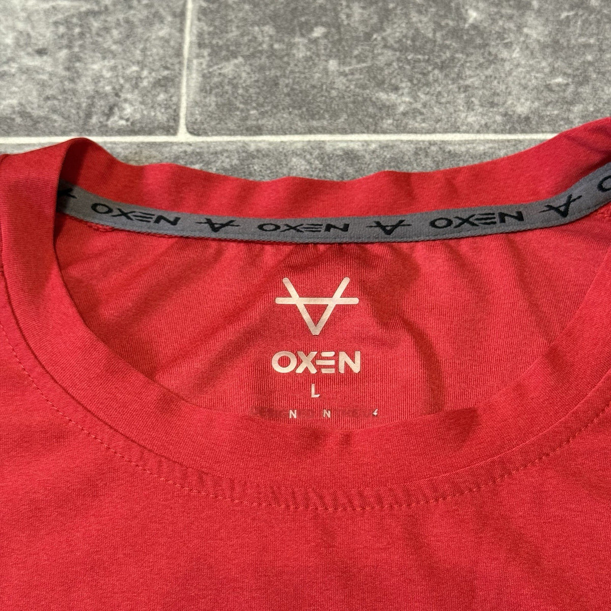 Gloucester Rugby Shirt Training Jersey Oxen Red Short Sleeve Mens Large L