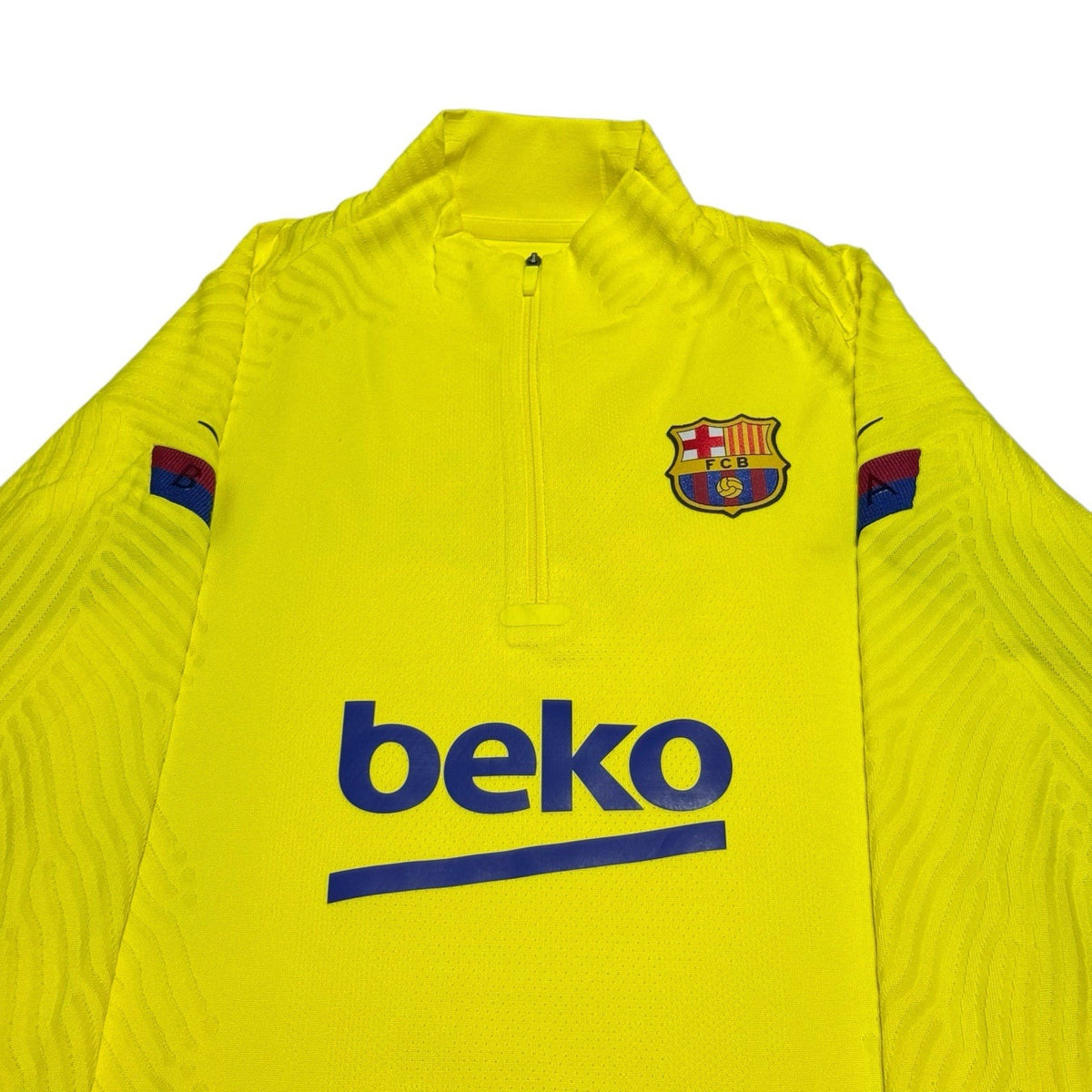 Barcelona Top Small Nike Vaporknit Yellow Drill Football Quarter Zip Jersey