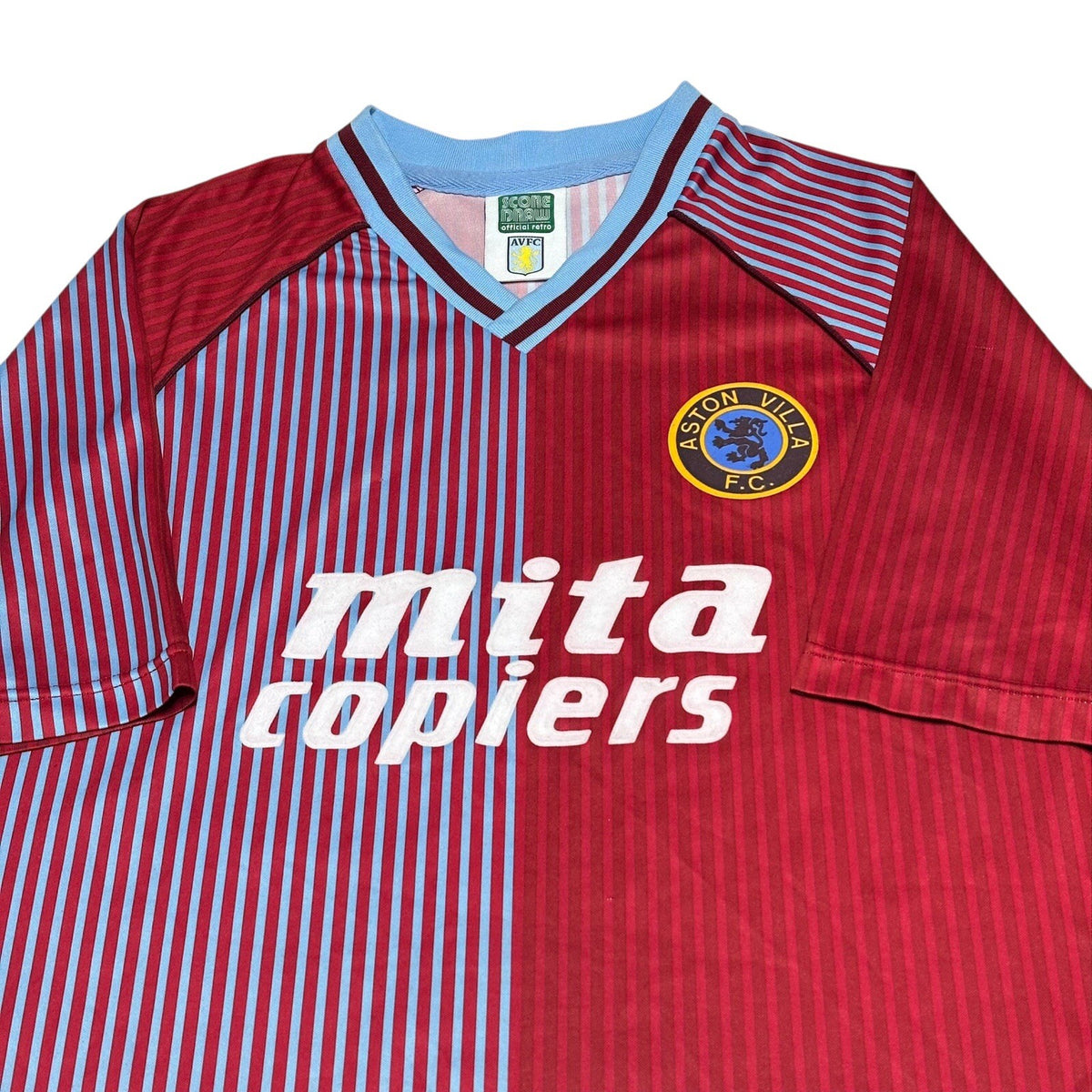 Aston Villa Away Football Shirt Jersey 1989 Score Draw L Large