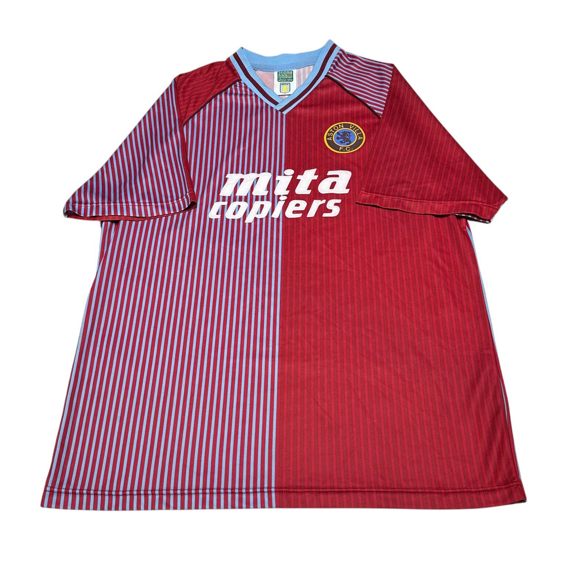 Aston Villa Away Football Shirt Jersey 1989 Score Draw L Large