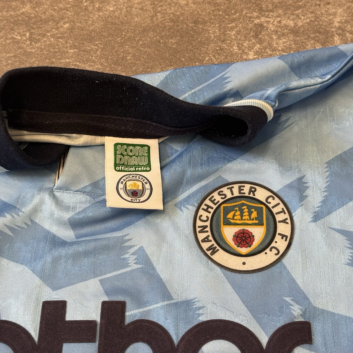 Manchester City 1992 Retro Football Shirt XL Men's Score Draw