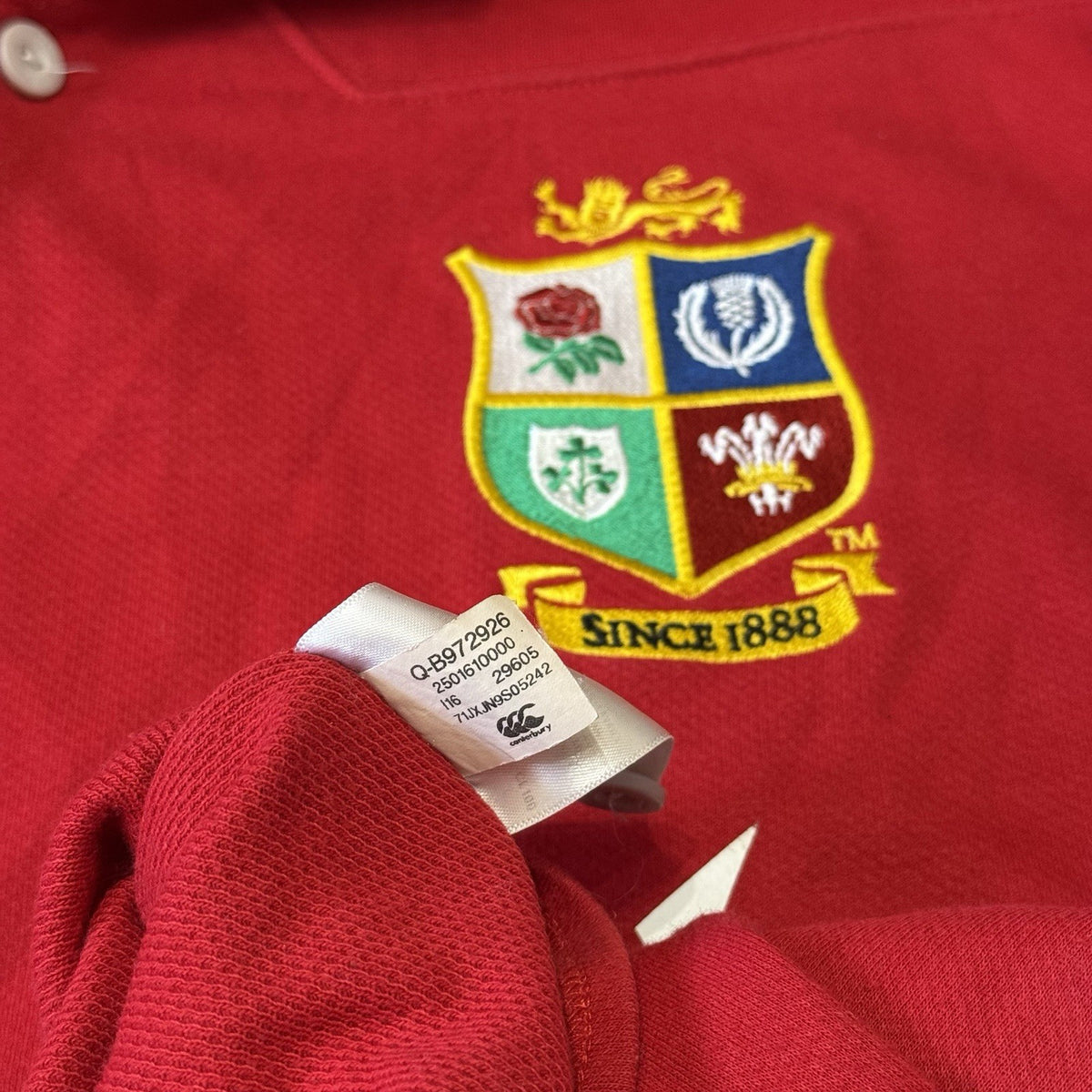 Canterbury British And Irish Lions Rugby Shirt Long Sleeve XL