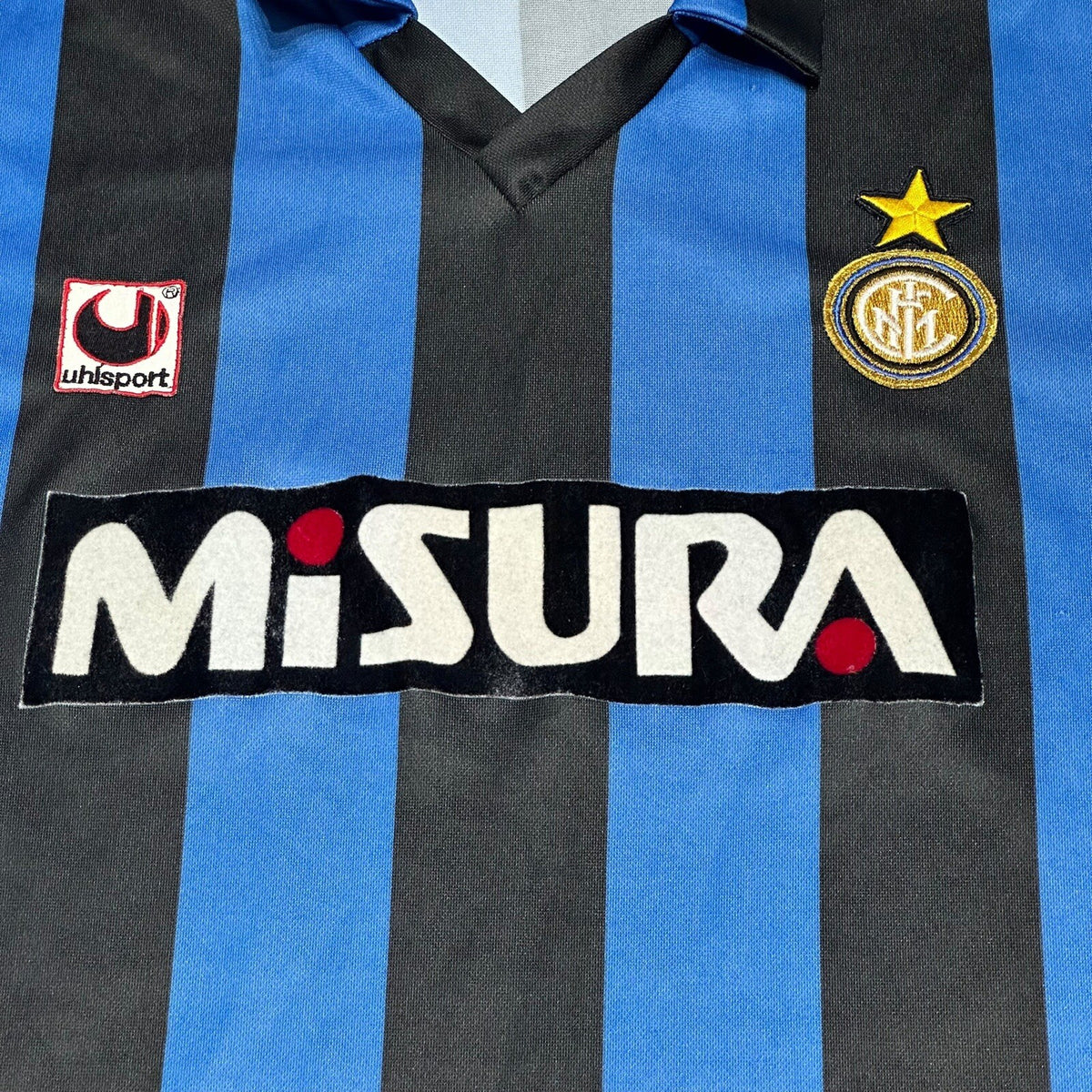 Inter Milan 1990-1991 Home Football Shirt Size Large Long Sleeves Vintage