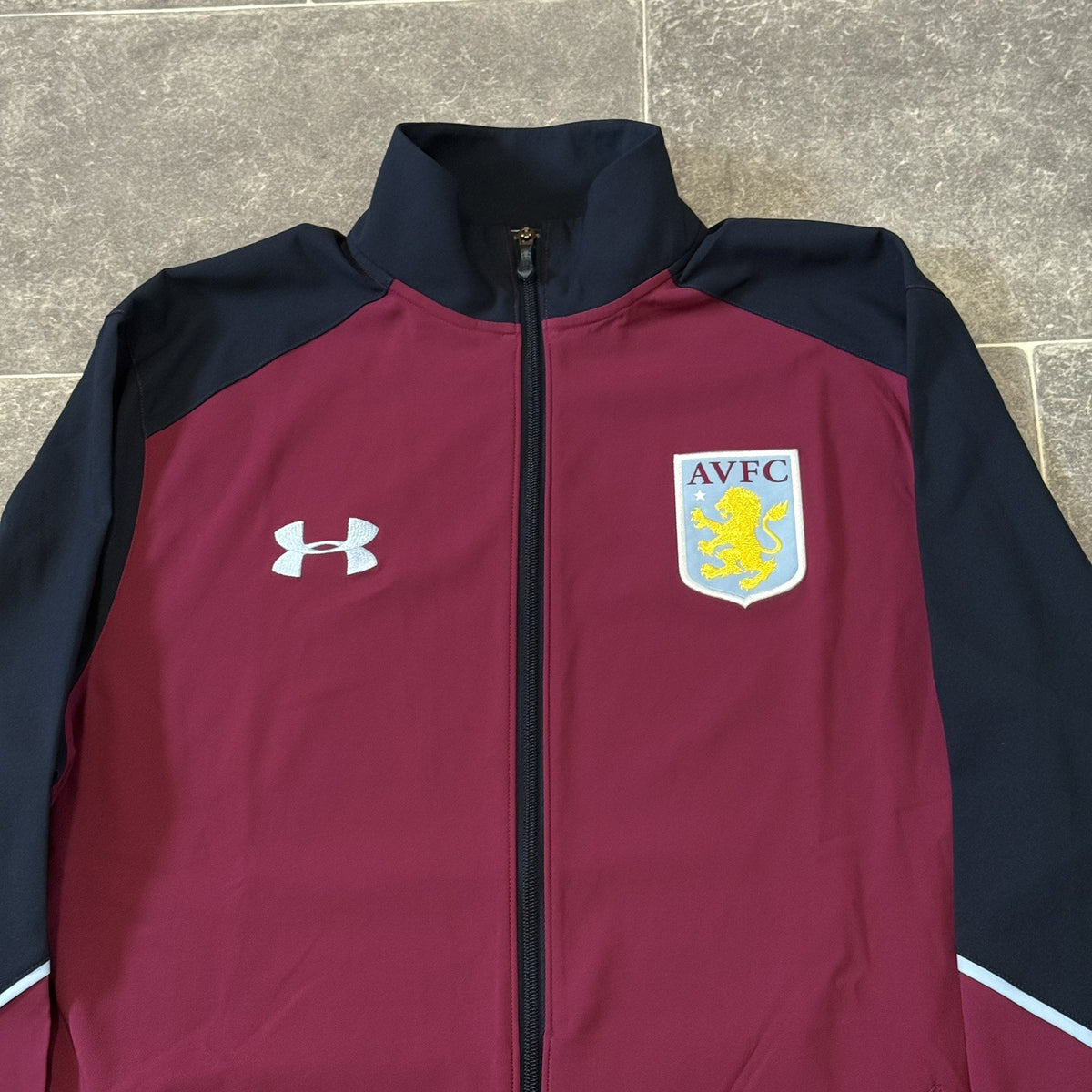 Aston Villa Training Track Jacket XL Claret Blue Under Armour Storm Resistant