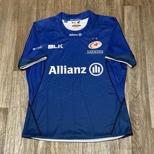 Saracens Rugby Limited Edition Shirt 2017/2018 - BLK Small S Jersey Blue Top