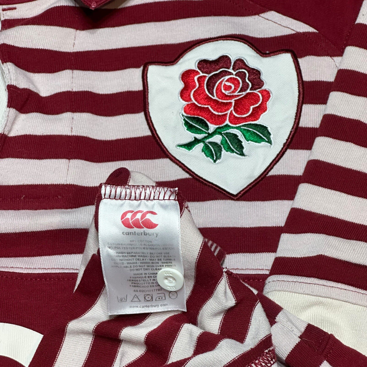 England 2013/14 Away Rugby Shirt Canterbury Striped Short Sleeve Men’s XL